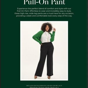 CAbi Black Wide Leg Pull-On Pants Redux 8047 Size Medium EUC